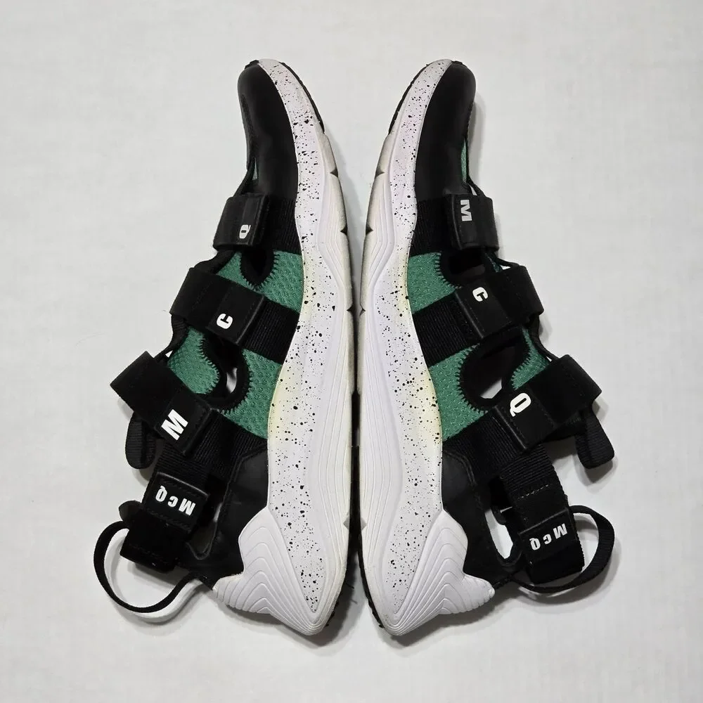 MCQ Alexander Mcqueen Men's 12 Black Green Tech Sandal 1.0 Straps Sneakers EU 45